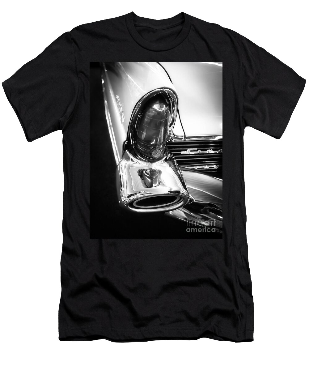 Black T-Shirt featuring the photograph Classic Car Tail Fin by Edward Fielding