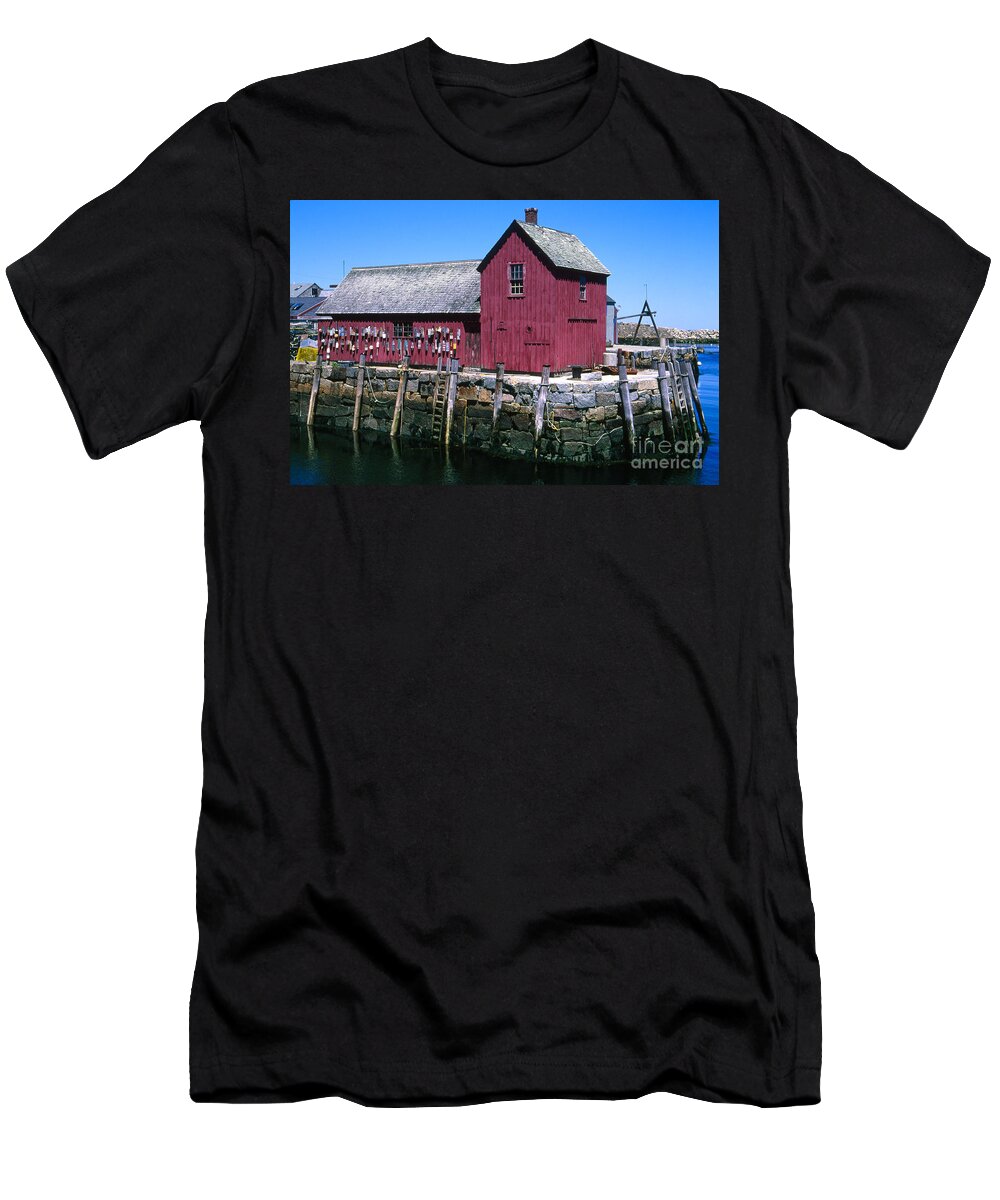 Landscape New England Rockport Motif Number 1 T-Shirt featuring the photograph Cnrf0513 by Henry Butz