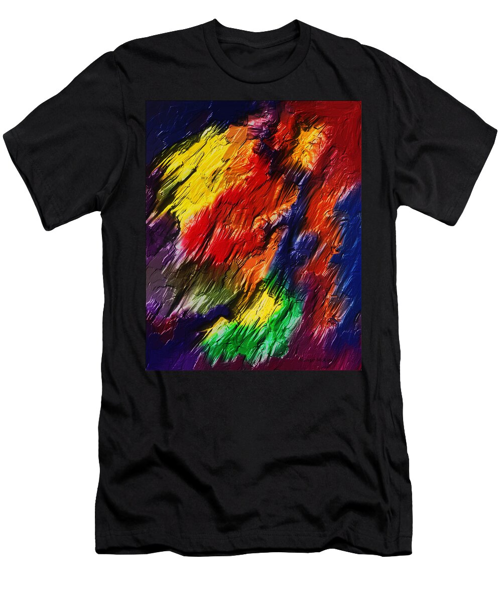 Abstract T-Shirt featuring the digital art Collision of Colour by Jo-Anne Gazo-McKim