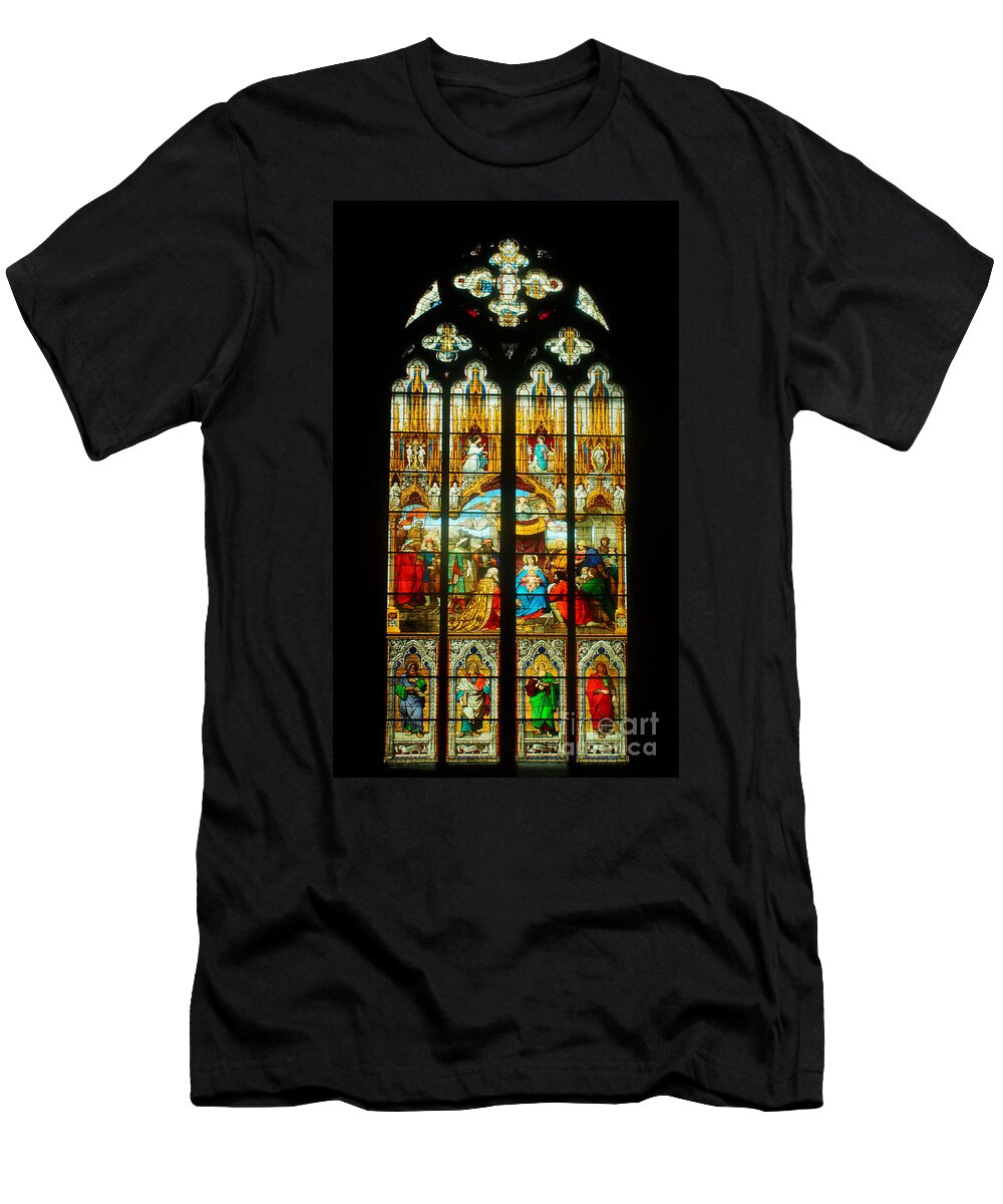 Europe T-Shirt featuring the photograph Cologne cathedral window 1 by Rudi Prott