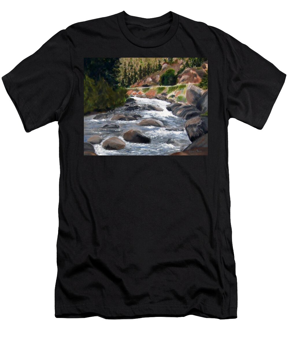 Water T-Shirt featuring the painting Colorado Rapids by Jamie Frier