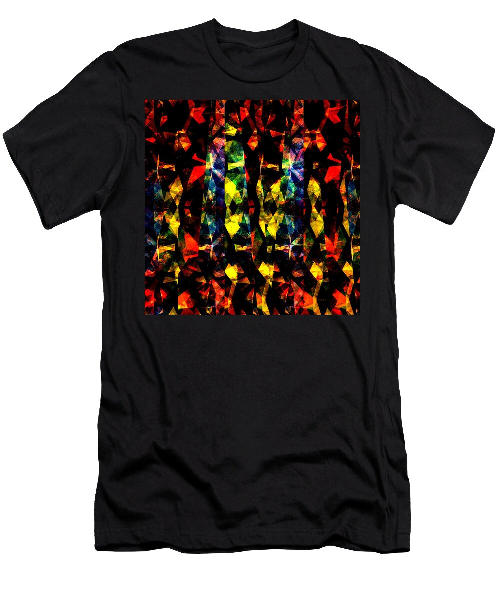 Colorful T-Shirt featuring the digital art Colorful Abstract Collage by Phil Perkins