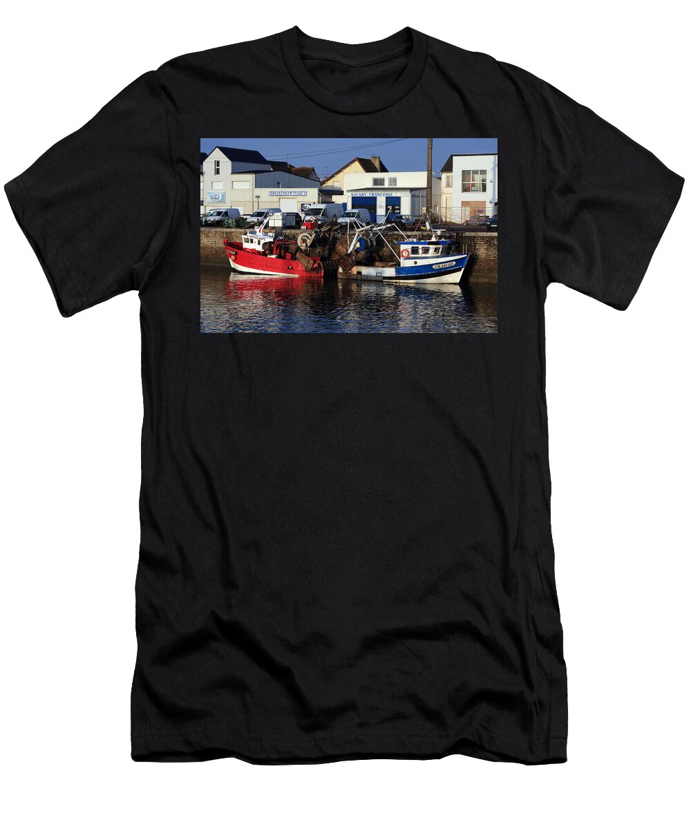 Boat T-Shirt featuring the photograph Colorful Fishing Boats by Aidan Moran