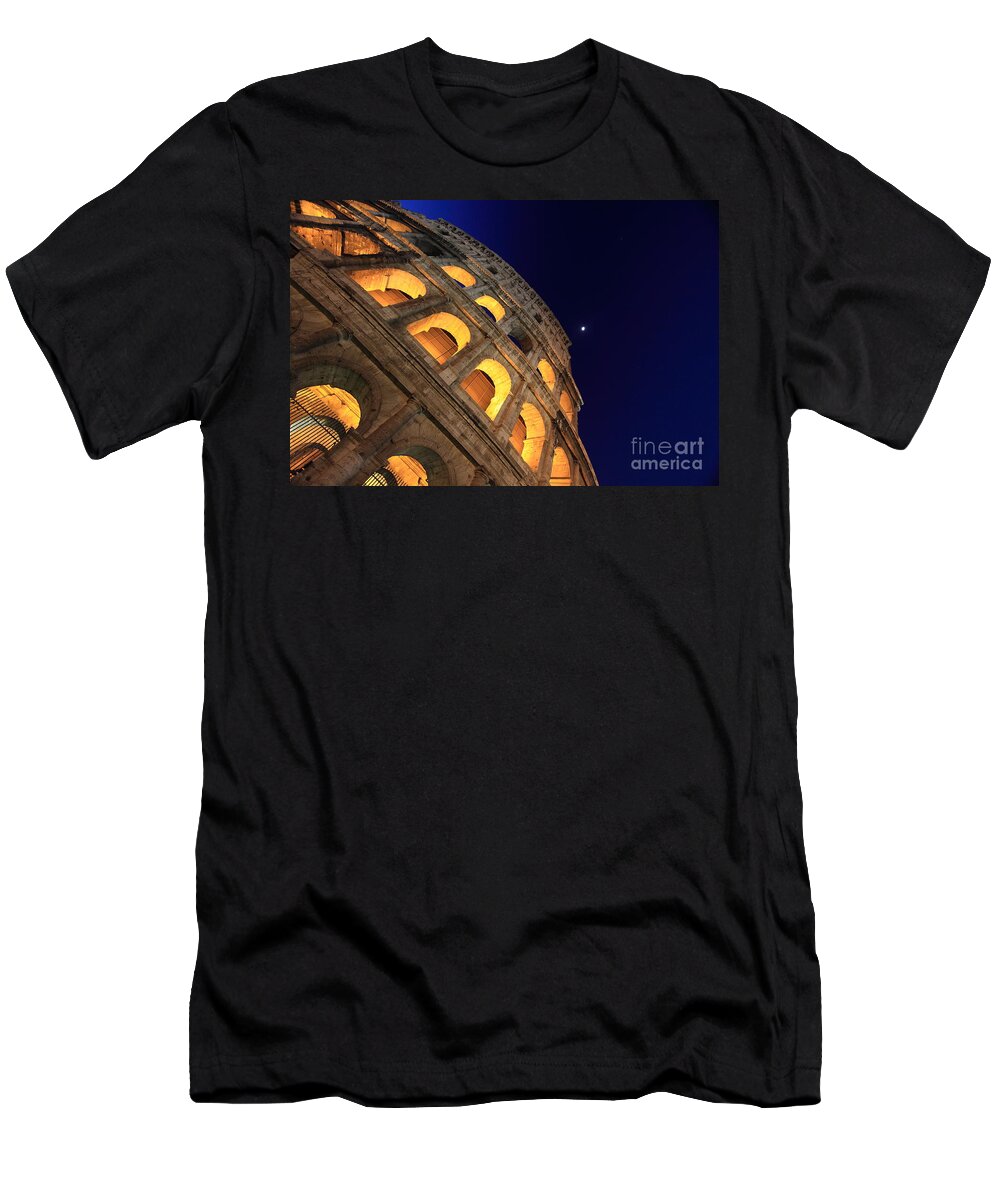 Colosseo T-Shirt featuring the photograph Colosseum at Night by Stefano Senise