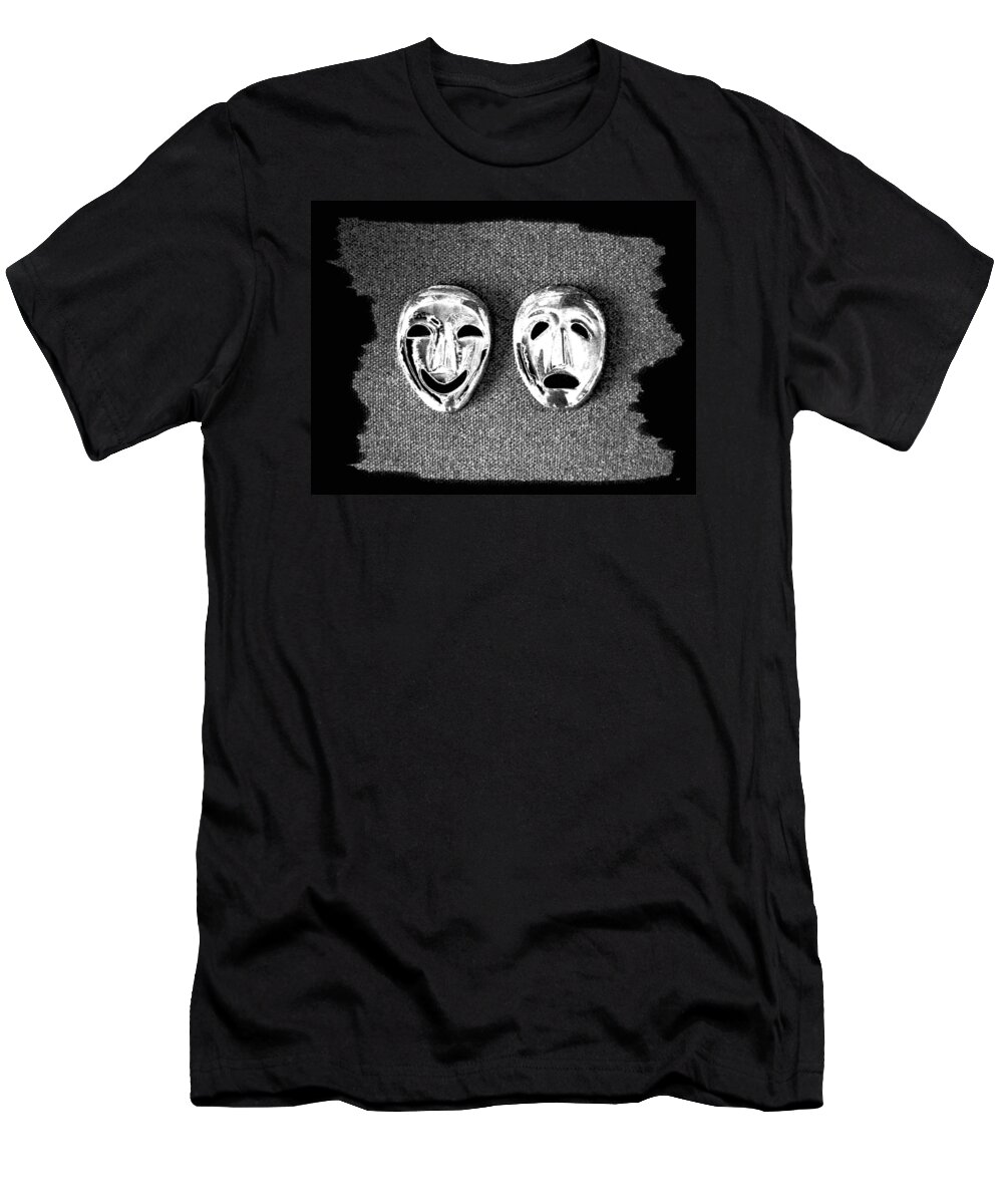 Comedy And Tragedy Masks 7 T-Shirt featuring the digital art Comedy And Tragedy Masks 7 by Will Borden