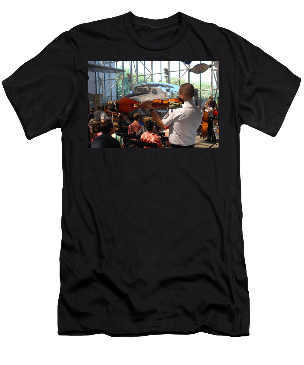 Air And Space Museum T-Shirt featuring the photograph Concert Under the Planes by Kenny Glover