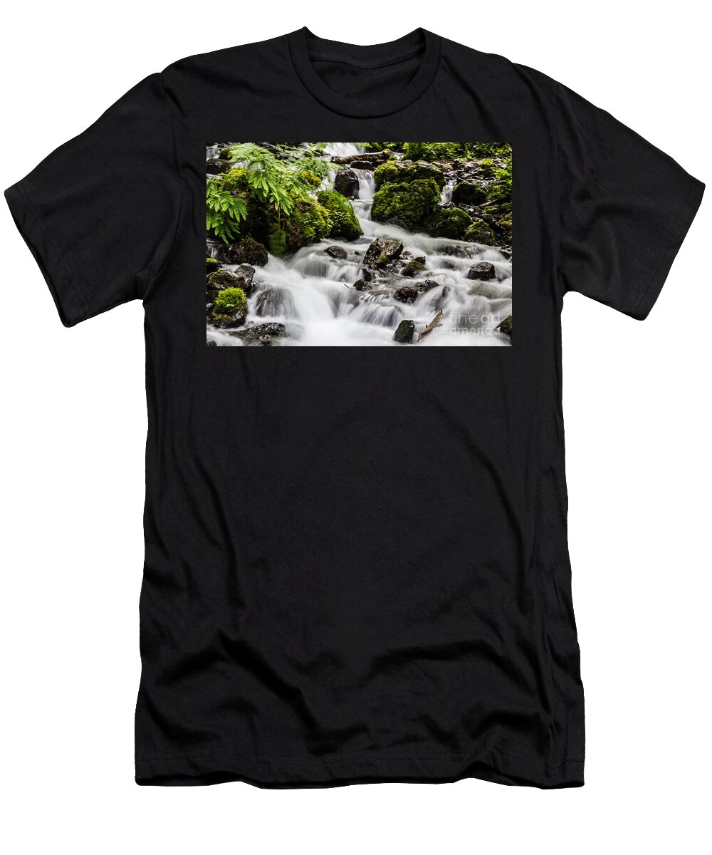Wahkeena Falls T-Shirt featuring the photograph Cool Waters by Suzanne Luft