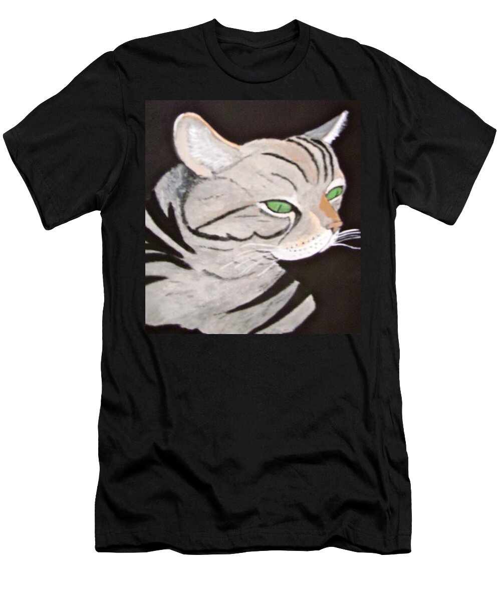 Cat T-Shirt featuring the painting Cooper by Stephanie Moore