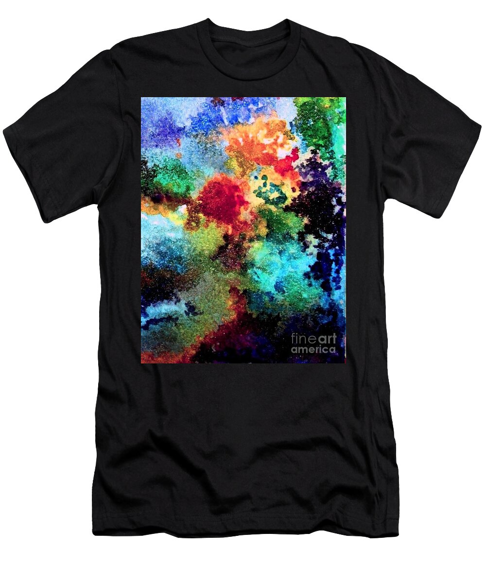 Coral Reef T-Shirt featuring the painting Coral Reef Impression 11 by Hazel Holland