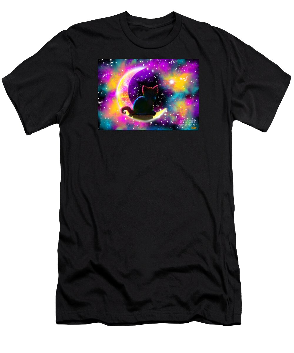 Cat Art T-Shirt featuring the digital art Cosmic Cat by Nick Gustafson