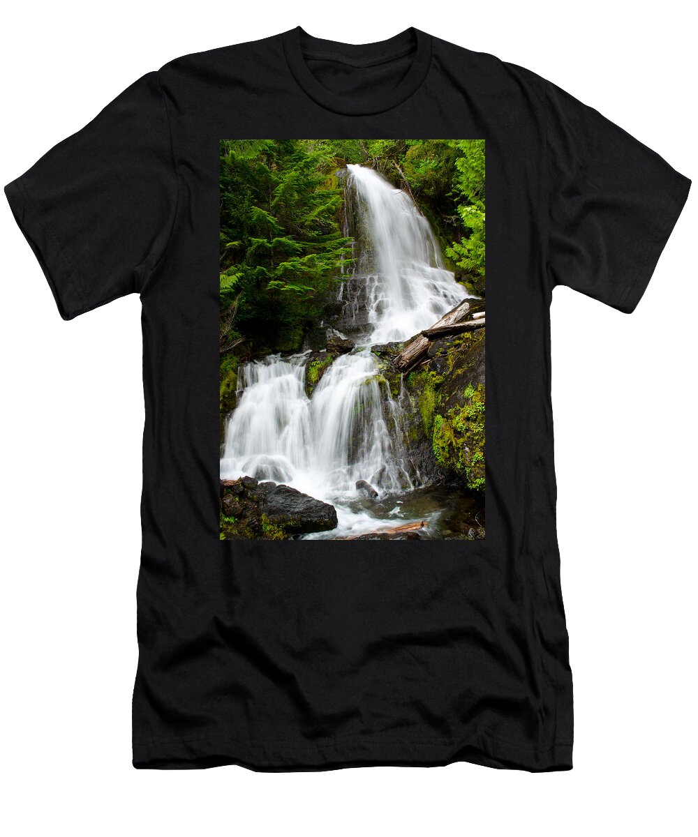 Cougar Falls T-Shirt featuring the photograph Cougar Falls by Tikvah's Hope