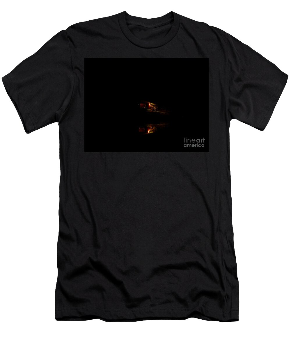 Cottage T-Shirt featuring the photograph Country Cottage in the Night by Cristina Stefan