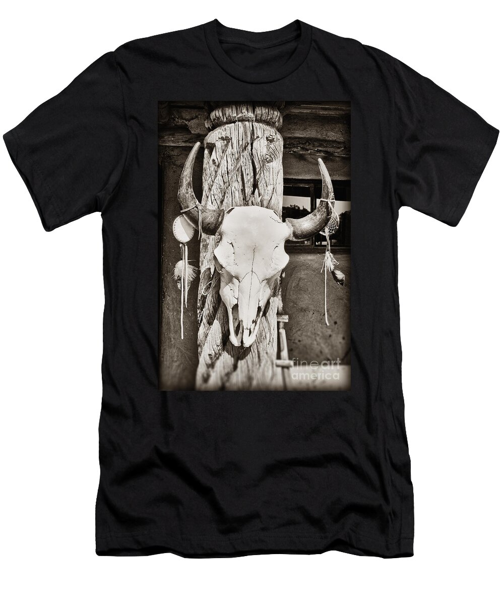 Cow Skull T-Shirt featuring the photograph Cow skull by Bryan Mullennix