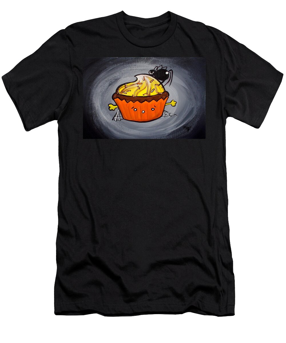 Cute T-Shirt featuring the painting Creepy Cupcake by Marisela Mungia