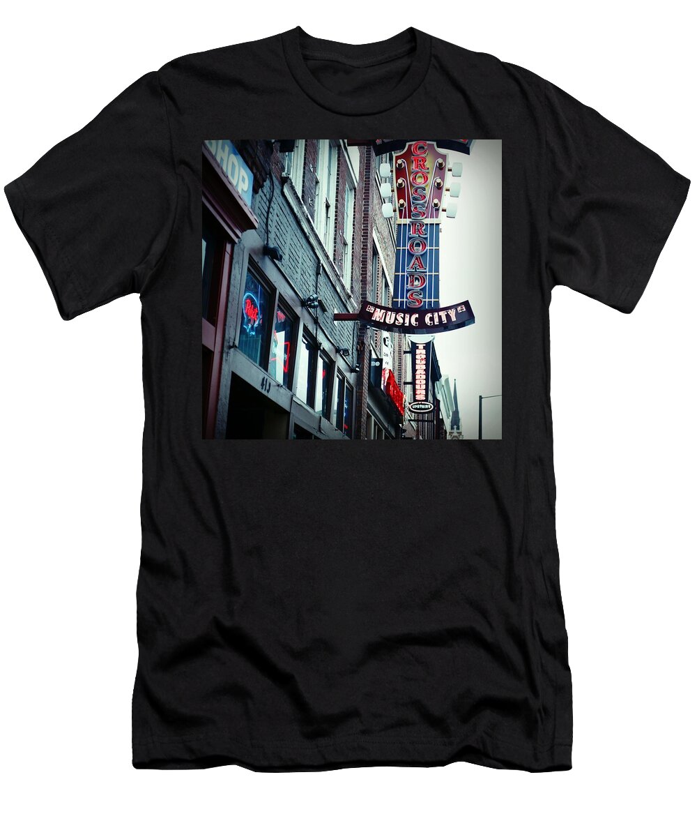 Nashville T-Shirt featuring the digital art Crossroads by Linda Unger