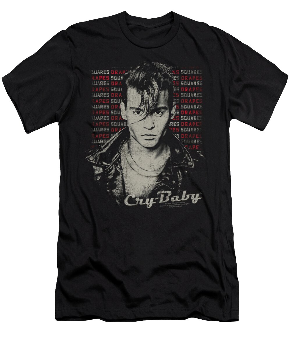 Cry Baby T-Shirt featuring the digital art Cry Baby - Drapes And Squares by Brand A