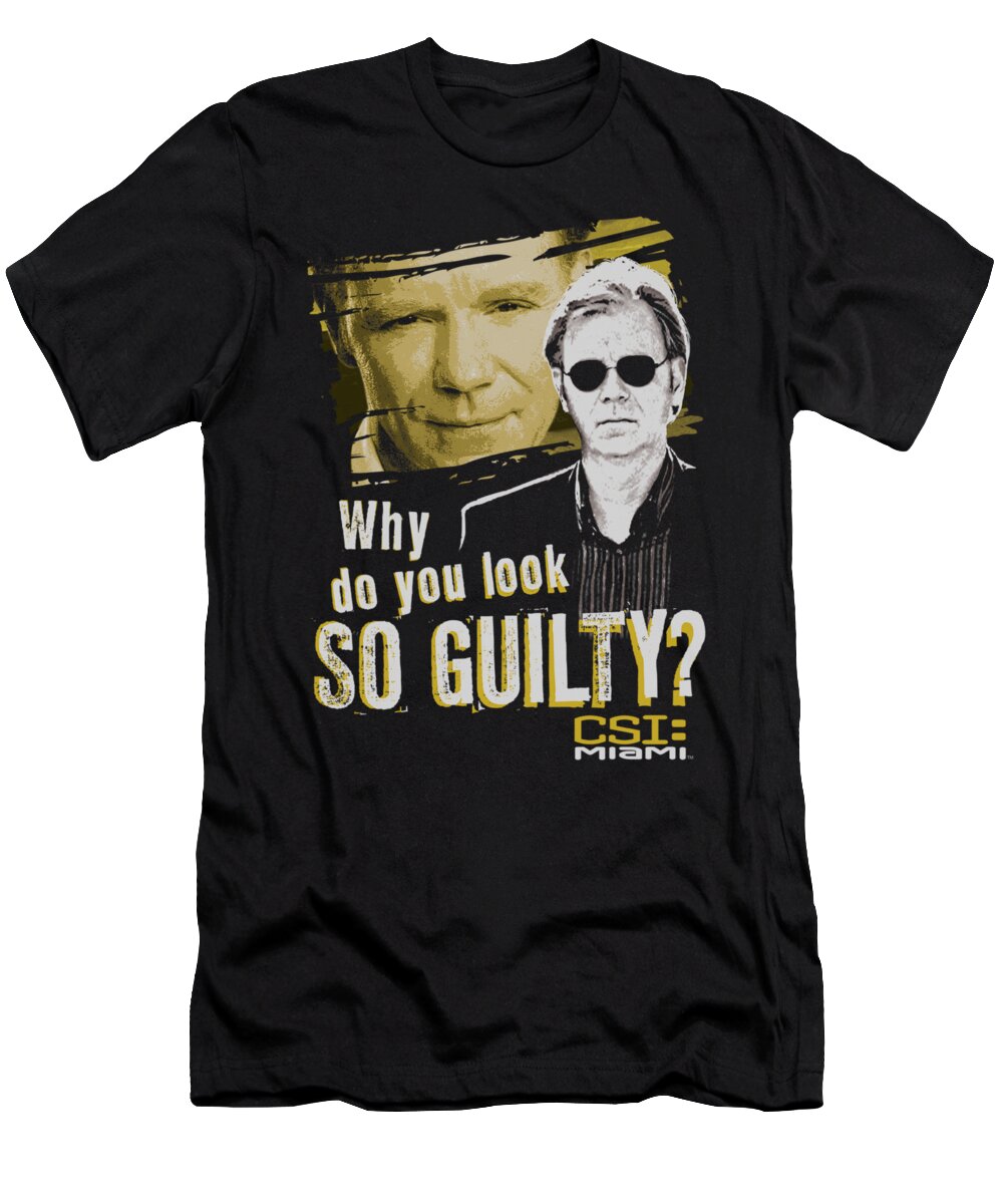  T-Shirt featuring the digital art Csi Miami - So Guilty by Brand A