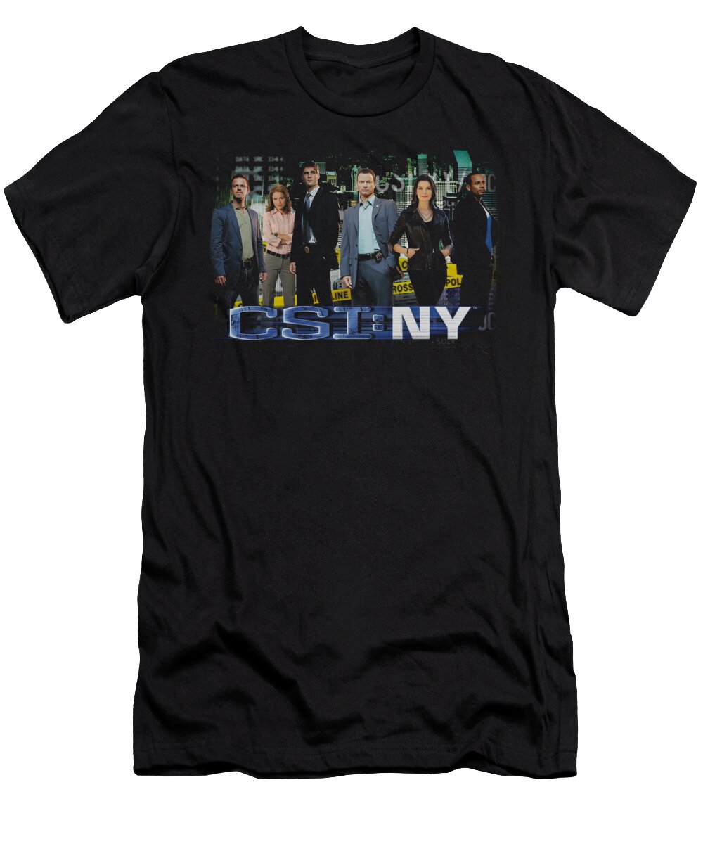  T-Shirt featuring the digital art Csi Ny - Cast by Brand A