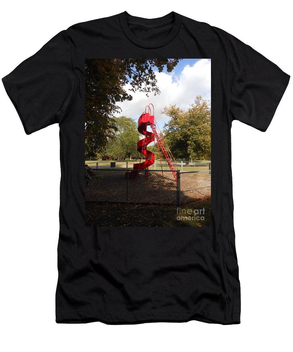 Curly Slide T-Shirt featuring the photograph Curly Q in Autumn Sun by Fred Wilson