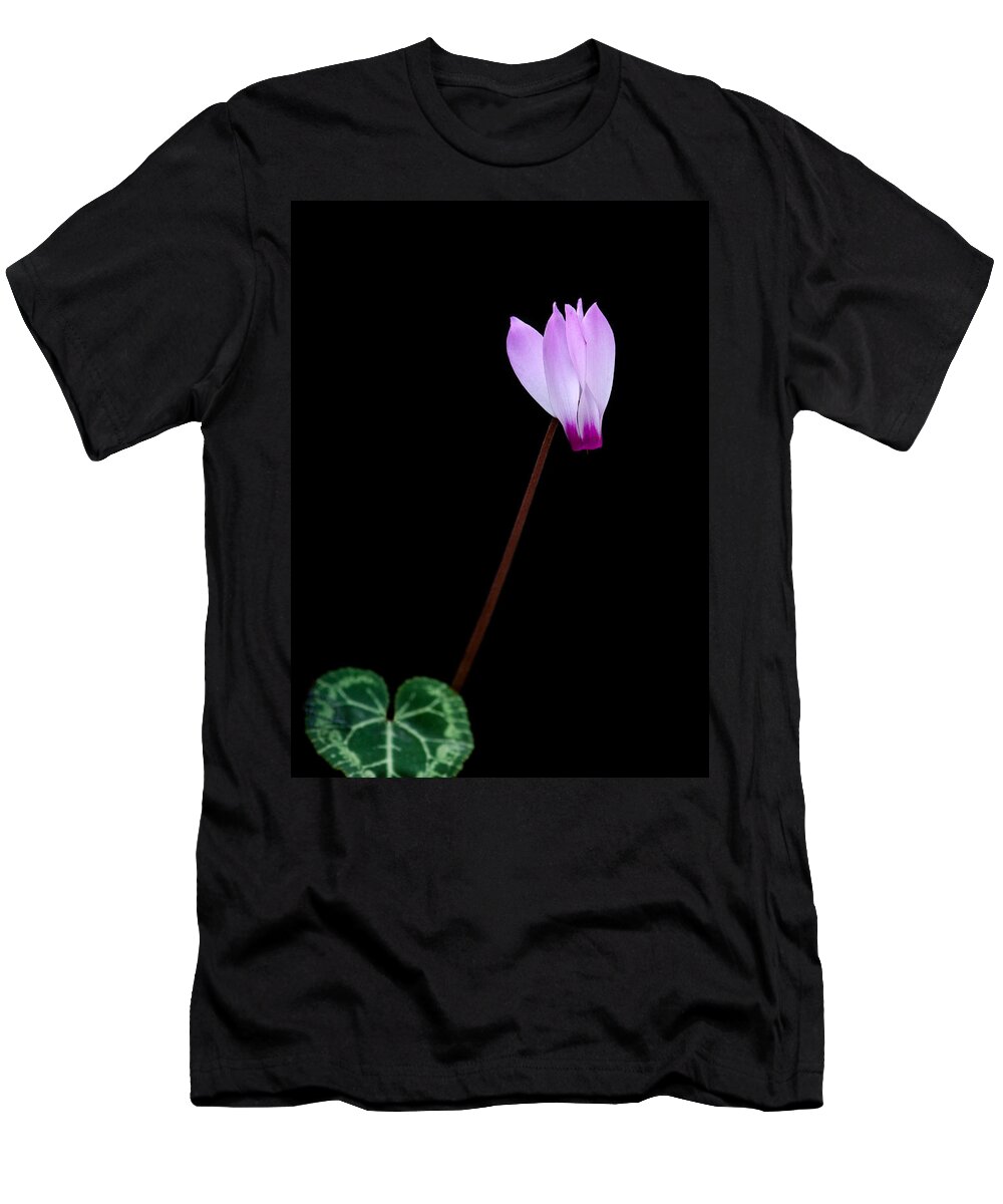 Flower T-Shirt featuring the photograph Pink Cyclamen flower by Michalakis Ppalis