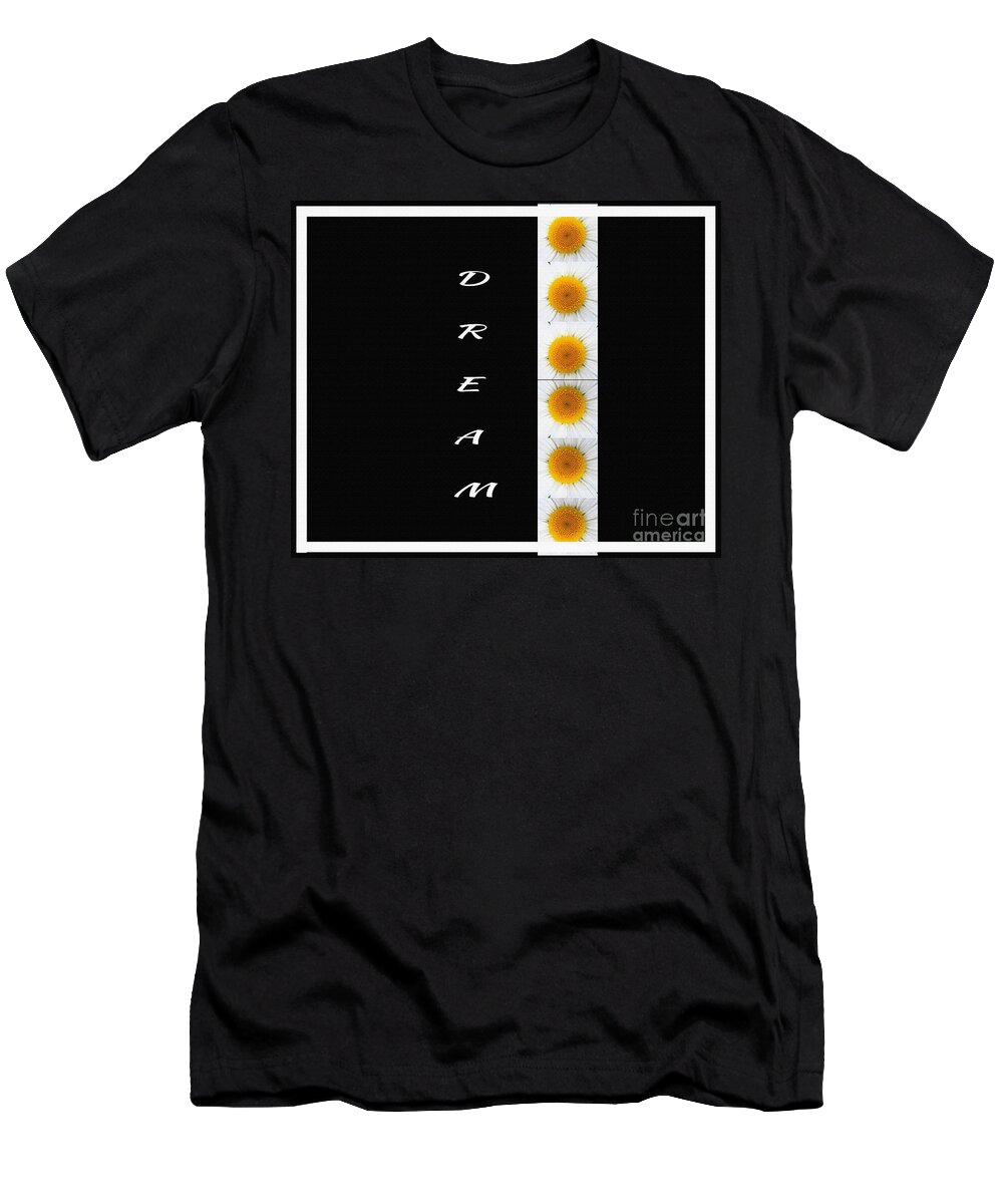 Daisies Dream Black T-Shirt featuring the digital art Daisies Dream Black by Barbara A Griffin
