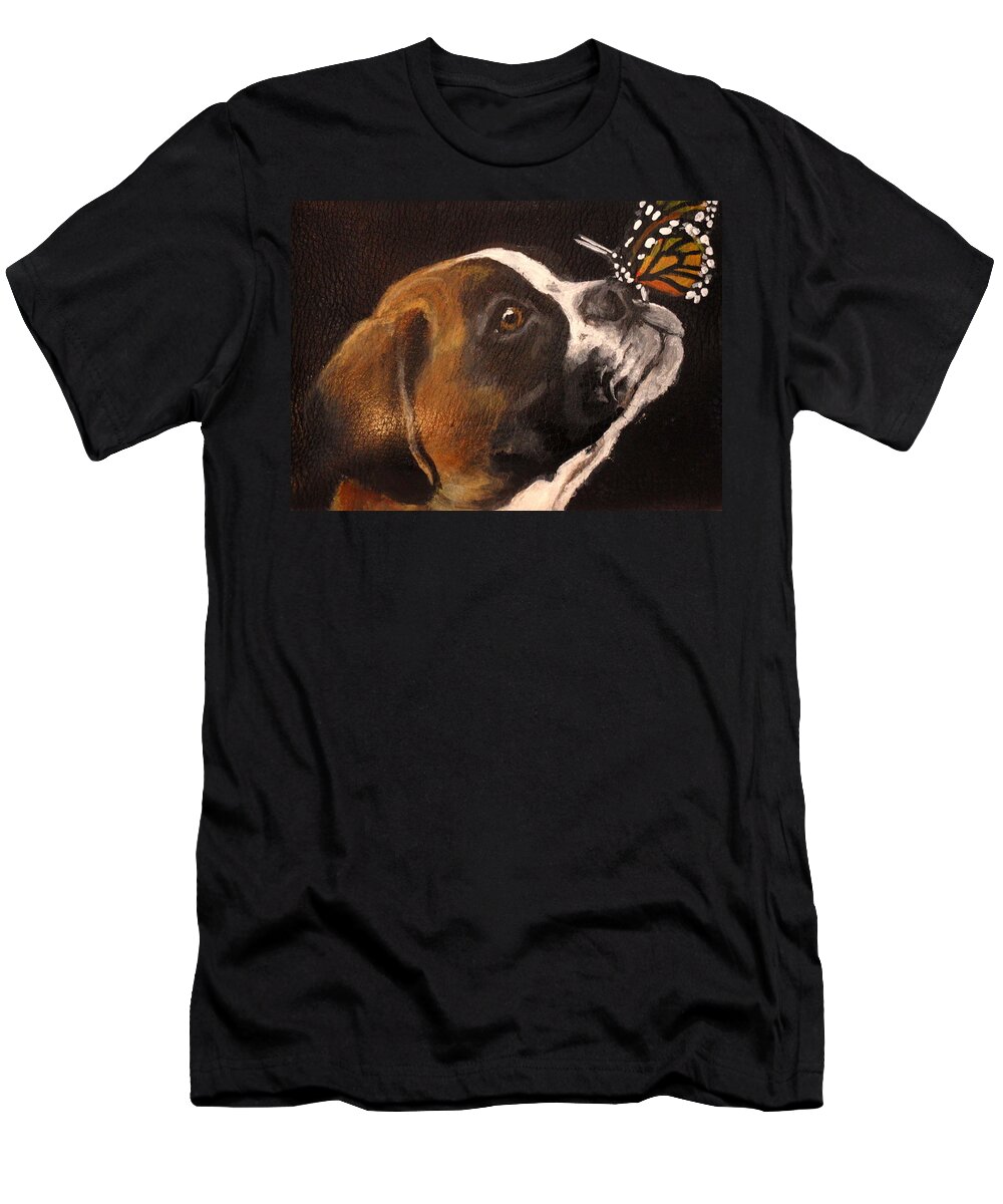 Boxer T-Shirt featuring the painting Daisy by Carol Russell