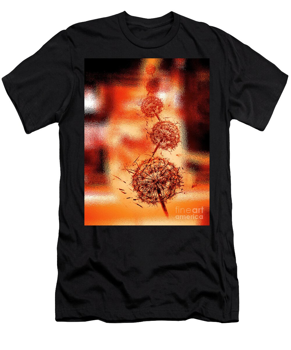 Surrealism T-Shirt featuring the digital art Dandelion Dance by Fei A
