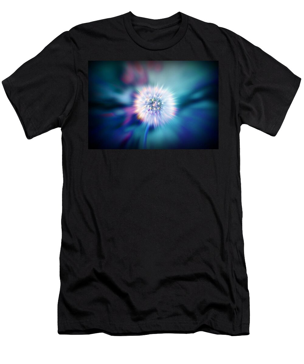 Dandelion T-Shirt featuring the digital art Dandelion Glow by Lilia D