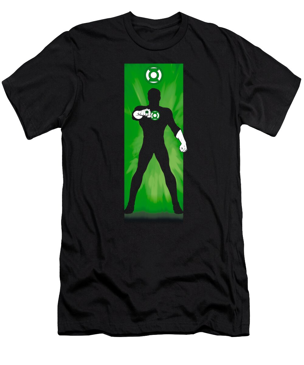  T-Shirt featuring the digital art Dc - Green Lantern Block by Brand A