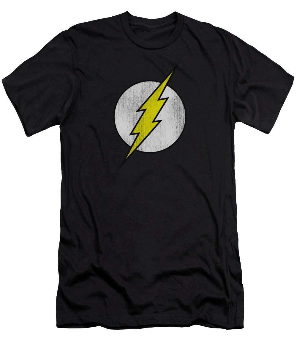 Dc Comics T-Shirt featuring the digital art Dco - Flash Logo Distressed by Brand A