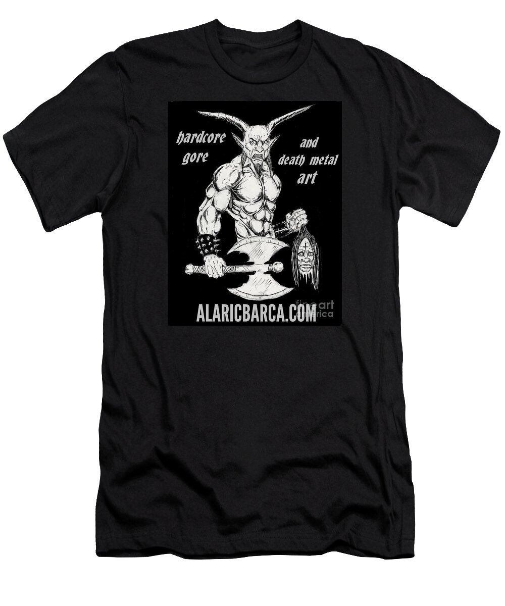 Baphomet T-Shirt featuring the drawing Death Metal by Alaric Barca