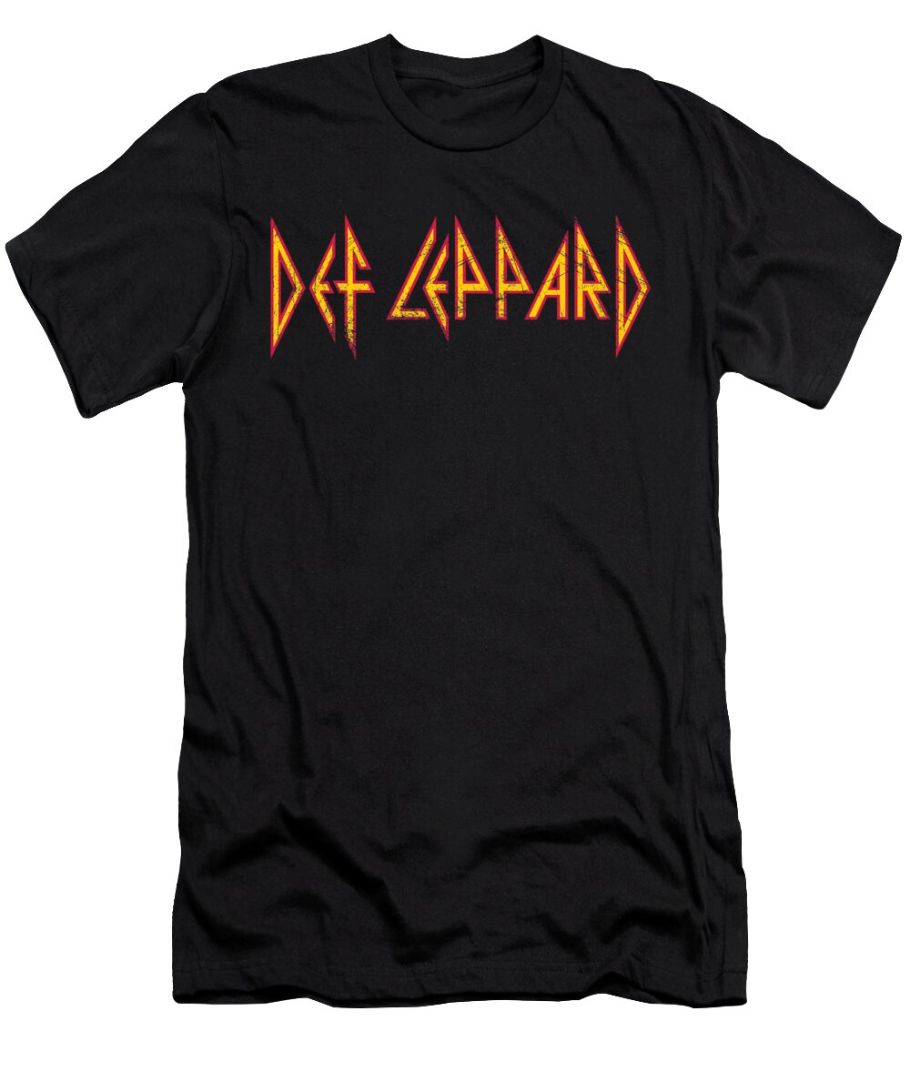Music T-Shirt featuring the digital art Def Leppard - Horizontal Logo by Brand A