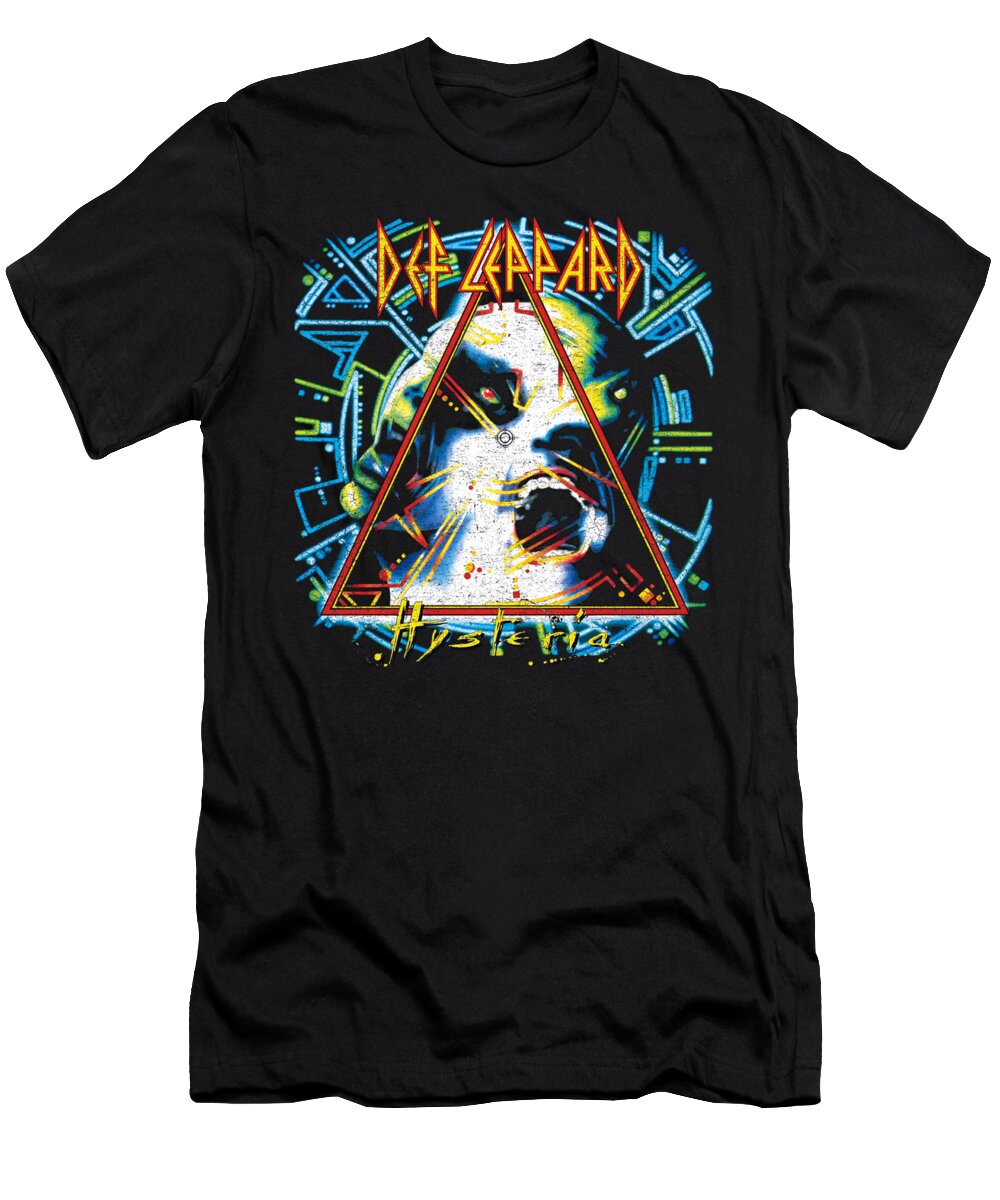 Music T-Shirt featuring the digital art Def Leppard - Hysteria by Brand A