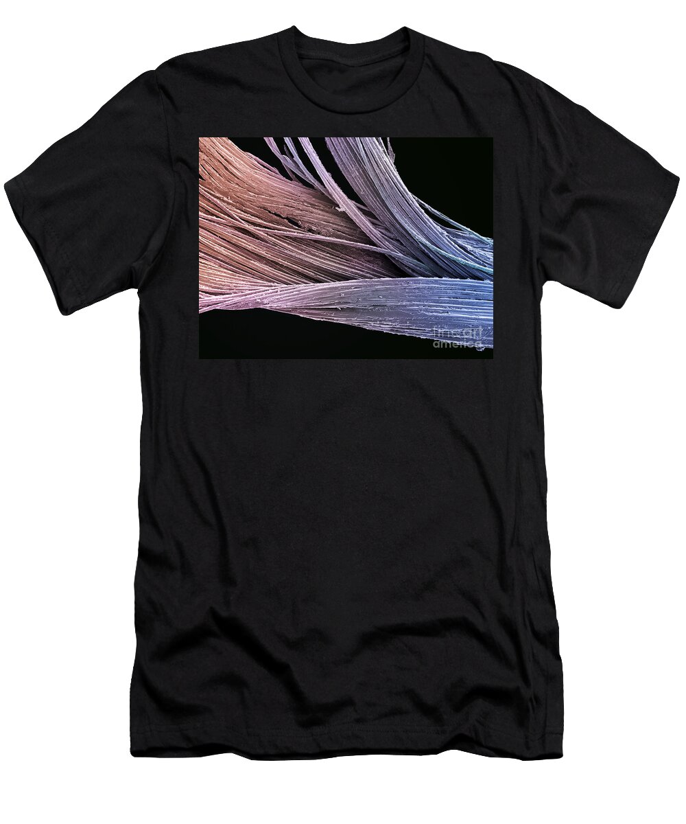 Colored T-Shirt featuring the photograph Dental Floss SEM by Spl