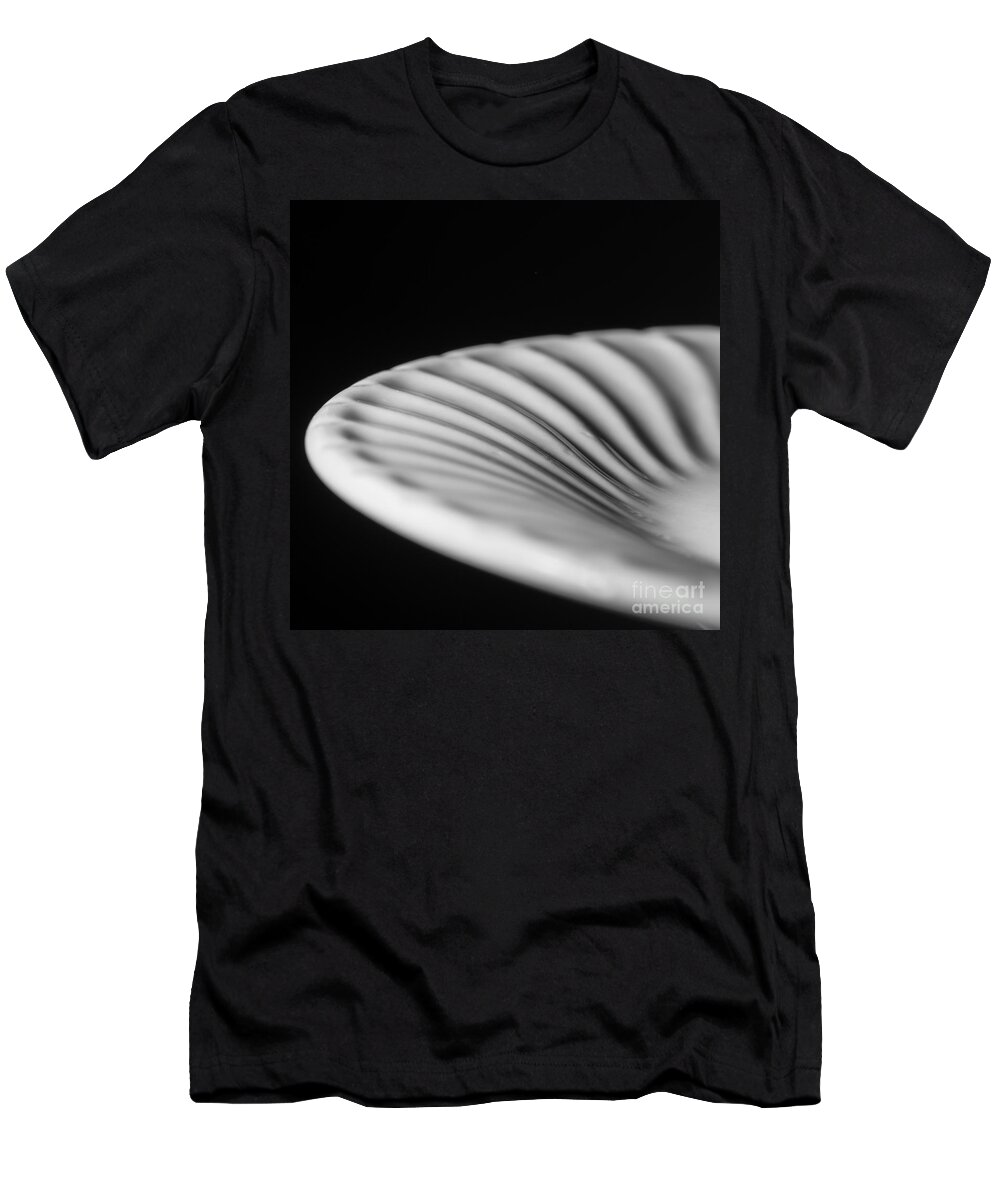 Kitchen T-Shirt featuring the photograph Dinner Plate Black and White by Art Whitton