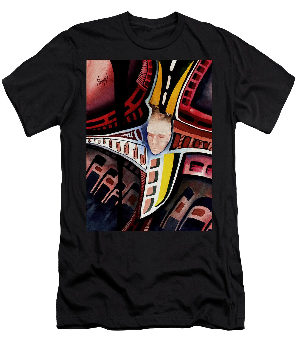 Abstract T-Shirt featuring the painting Dolor-2013 by Sam Sidders