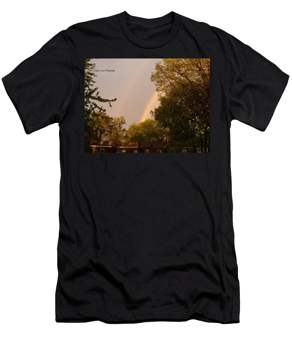 Climate Photography T-Shirt featuring the photograph Double Rainbows by Lingfai Leung