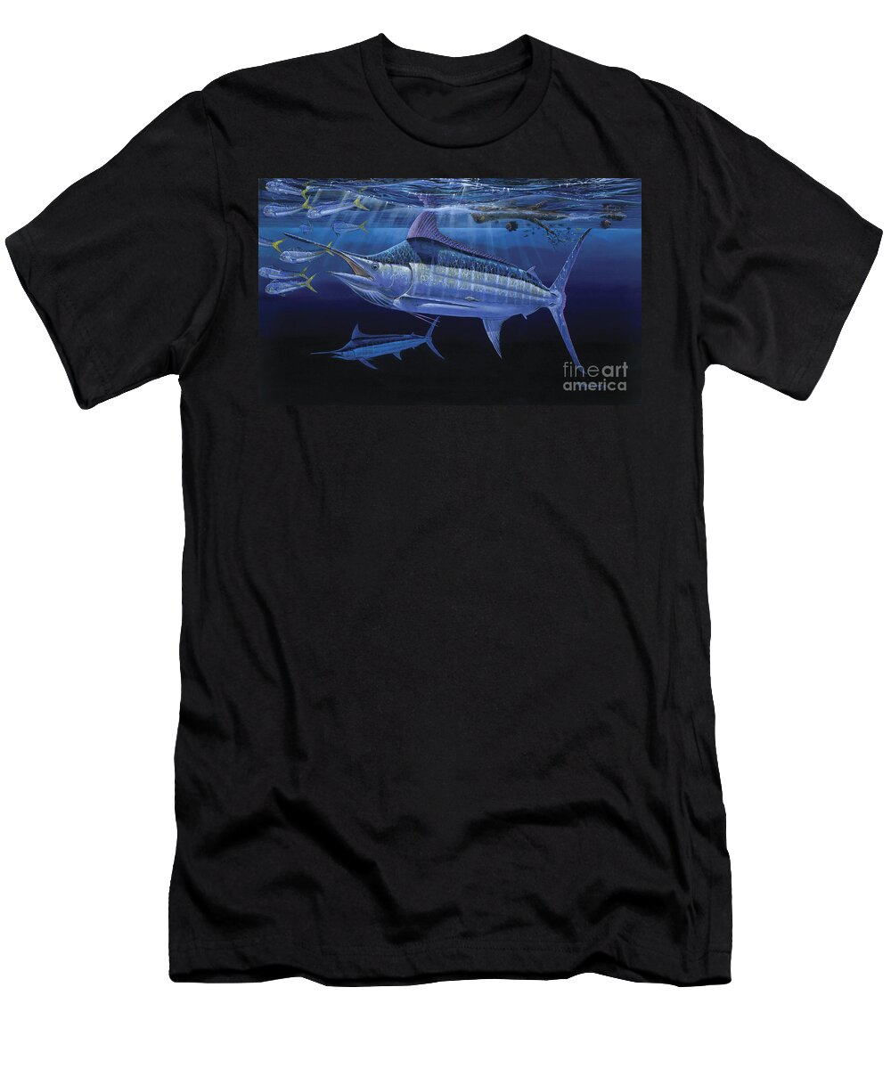 Marlin T-Shirt featuring the painting Down Under Off0055 by Carey Chen