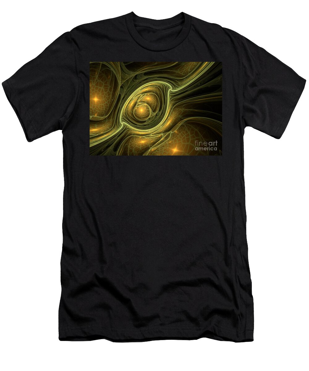Dragon T-Shirt featuring the digital art Dragon's eye - abstract art by Martin Capek