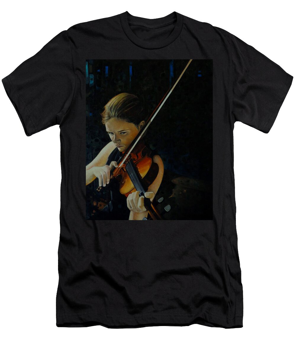 Portrait T-Shirt featuring the painting Dreaming of F Major by T S Carson