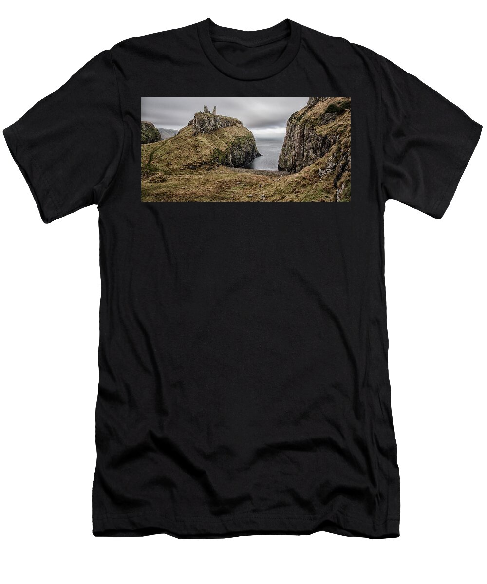 Dunseverick T-Shirt featuring the photograph Dunseverick Castle by Nigel R Bell