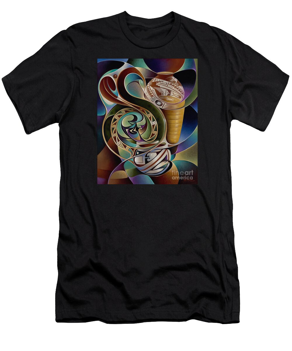 Abstract T-Shirt featuring the painting Dynamic Still I by Ricardo Chavez-Mendez