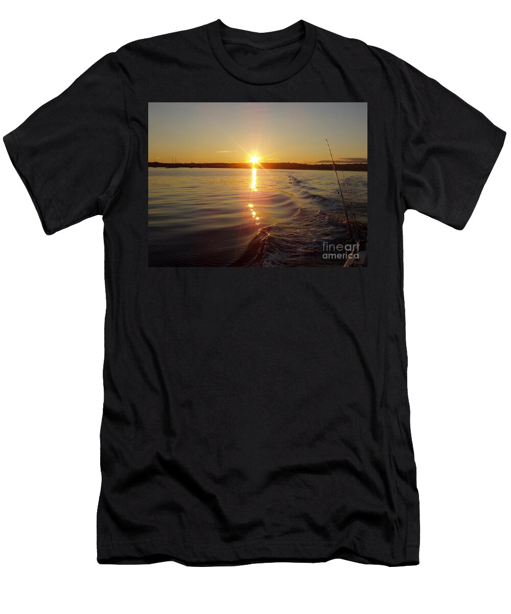 Early Morning Fishing T-Shirt featuring the photograph Early Morning Fishing by John Telfer