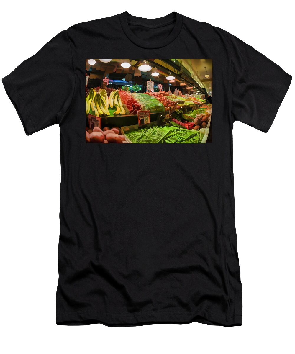Market T-Shirt featuring the photograph Eat Your Fruits and Vegetables by Scott Campbell