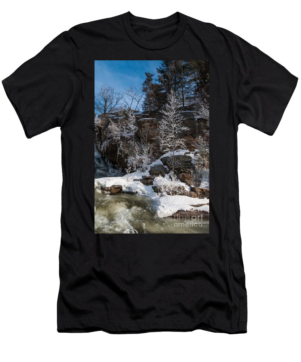 Brook T-Shirt featuring the photograph Eightmile Snowlight by JG Coleman