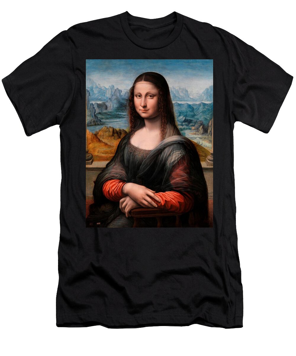 Leonardo Da Vinci T-Shirt featuring the painting El Prado La Gioconda by Leonardo da Vinci