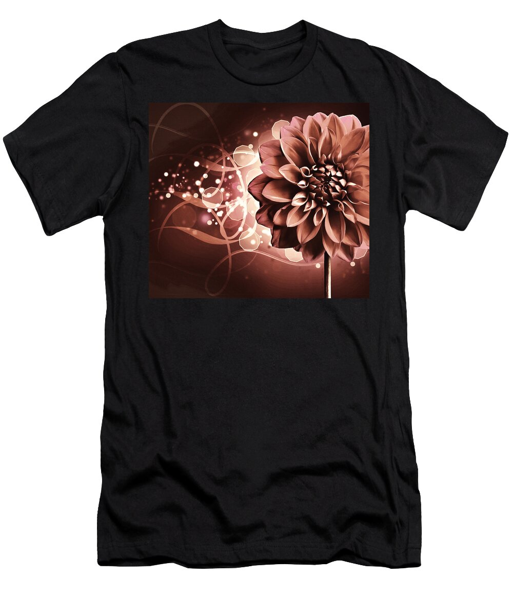 Flowers T-Shirt featuring the photograph Elegant Burning Dahlia by Georgiana Romanovna