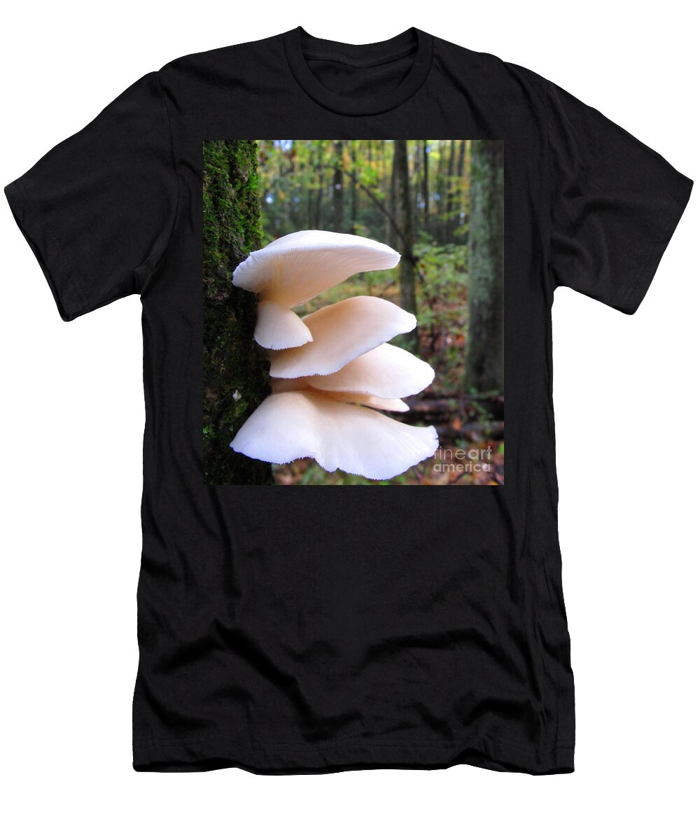 Oyster Mushrooms T-Shirt featuring the photograph Elegant Oysters by Joshua Bales