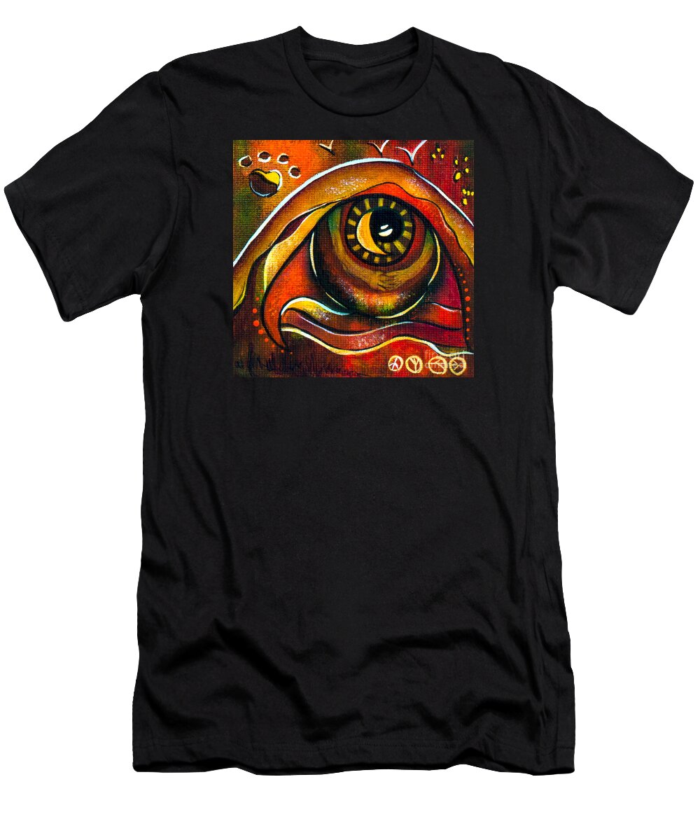  T-Shirt featuring the painting Elementals Spirit Eye by Deborha Kerr