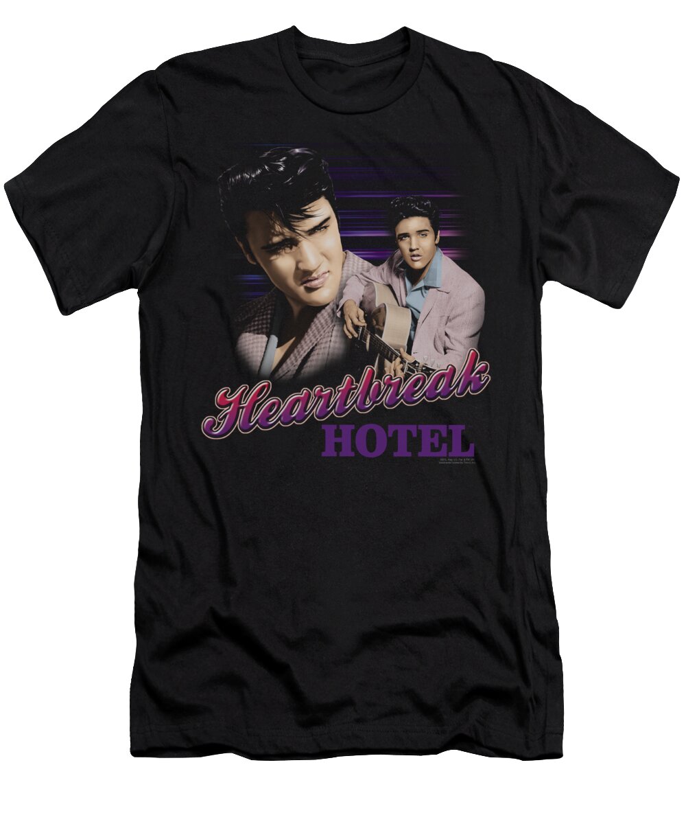 Elvis T-Shirt featuring the digital art Elvis - Heartbreak Hotel by Brand A